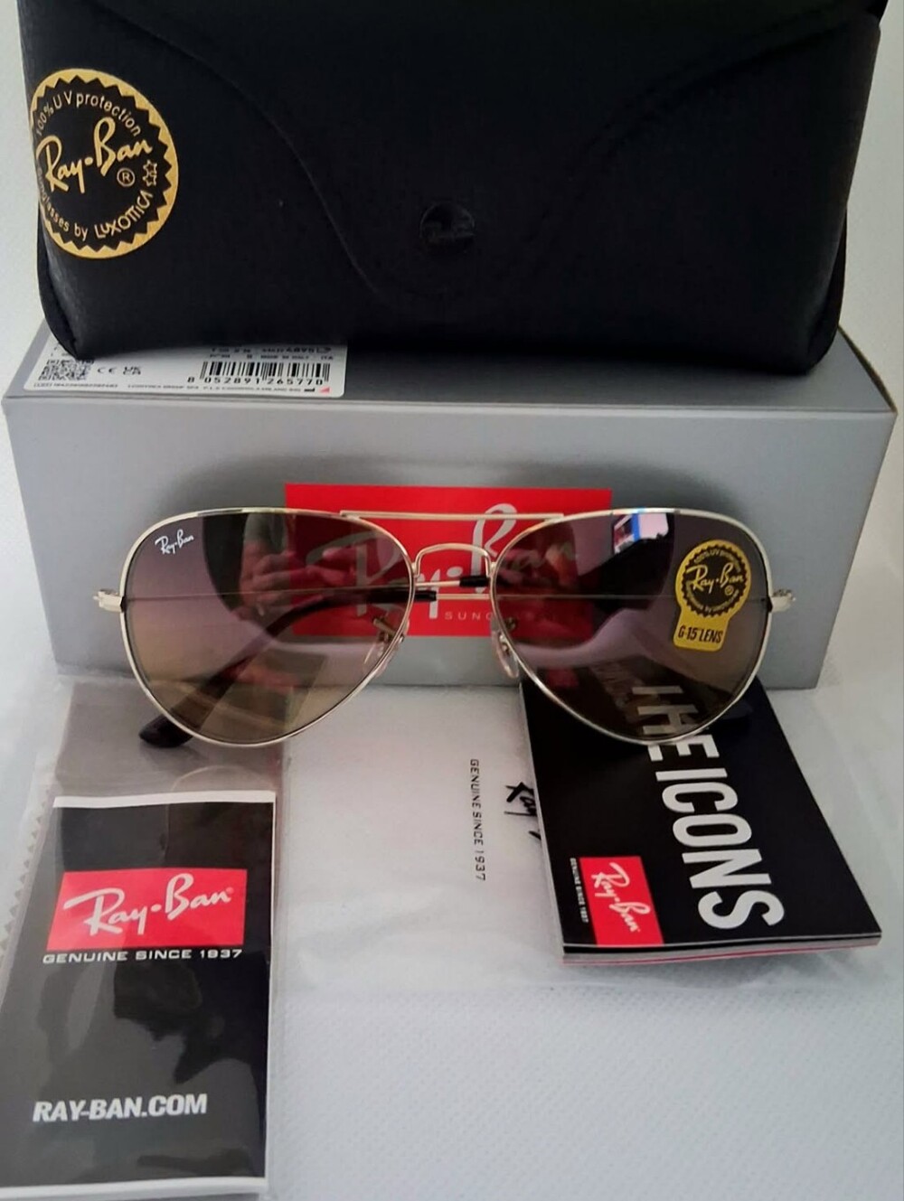 NEW Ray Ban RB3025 58mm Aviator Mirrored Lens Gunmetal Frame Sunglasses